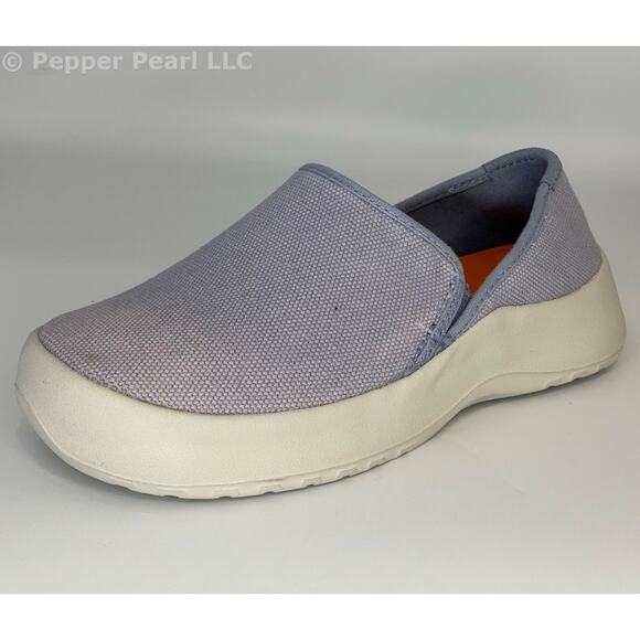 Light Blue Canvas Women's Size 5 Unisex Espadrille Mule Slip On Comfort Shoe - Picture 3 of 11
